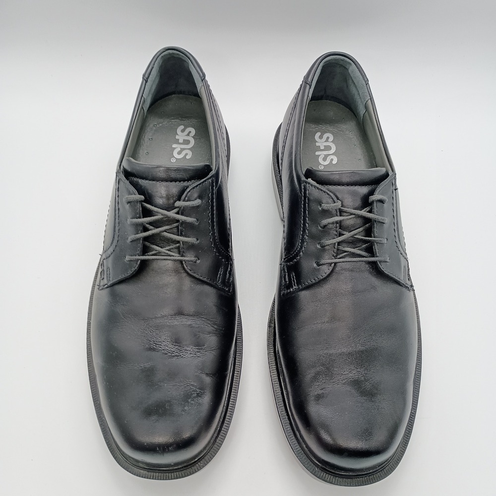 SAS Mens Ambassador Black Leather Lace Up Oxford Shoes 10.5 M Made in USA - Picture 5 of 8